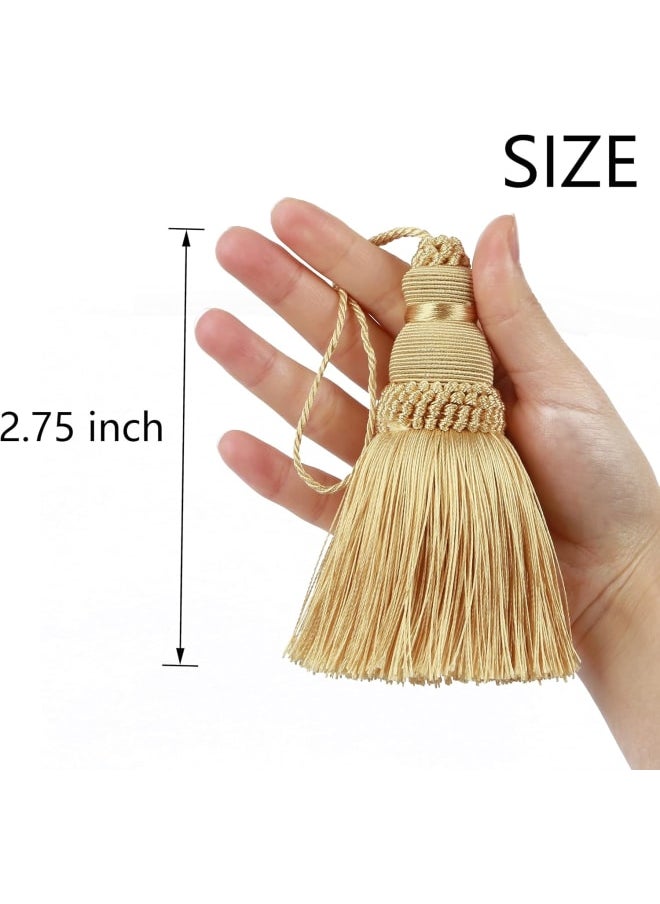 4 قطع شرابة مفتاح شرابة مع حلقات مصنوعة يدويًا من إكسسوارات DIY أنيقة وناعمة لتزيين المنزل (مزيج أخضر، 4 قطع)
