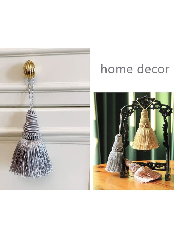 4 قطع شرابة مفتاح شرابة مع حلقات مصنوعة يدويًا من إكسسوارات DIY أنيقة وناعمة لتزيين المنزل (مزيج أخضر، 4 قطع)