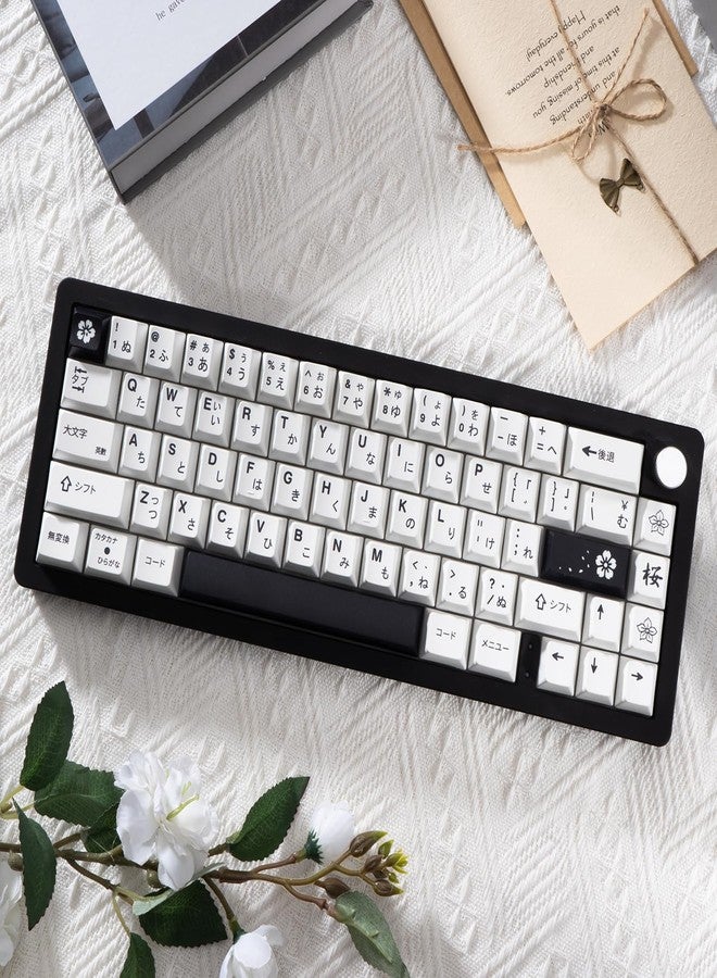 TIMSEKER 127 Keys White Theme Minimalist PBT Japanese Keycaps, Cherry Black and White, Dye-Sub Custom 60 Percent for Mechanical Keyboard - Image 5