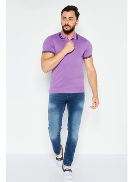 Men Regular Fit Solid Short Sleeve Polo Shirt, Purple - pzsku/Z6BAB1BD0BAB8DEDCB8D5Z/45/_/1732198484/7645fb1d-a6ba-49e3-b415-154cf411659b