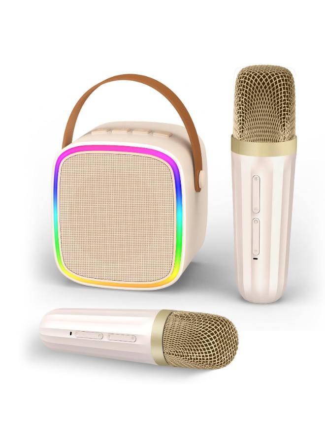 Karaoke Machine with 2 Wireless Microphones, Kids Toys Portable Bluetooth Speaker for Kids Adults Toddler, Christmas Girls Toys for 4 5 6 7 8 9 10 12 Year Old Birthday Gift Ideas