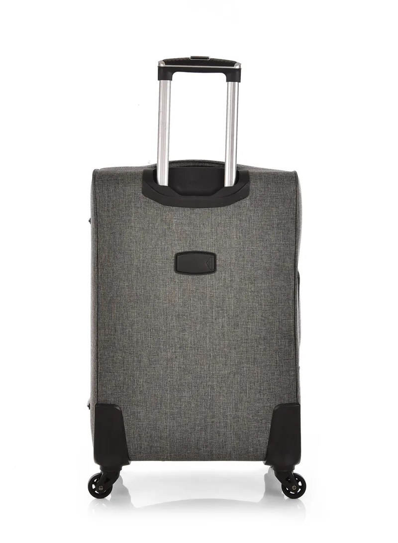 Track Track Unisex Soft Fabric Luggage Trolley Travel Bag Suitcase 3 Piece Set Size 20/24/28 Inch G1726/3P Light Grey