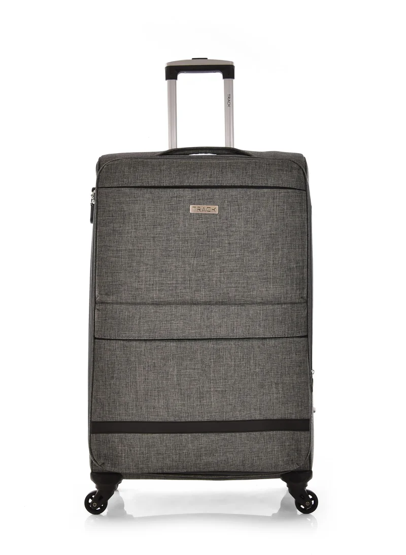 Track Track Unisex Soft Fabric Luggage Trolley Travel Bag Suitcase 3 Piece Set Size 20/24/28 Inch G1726/3P Light Grey