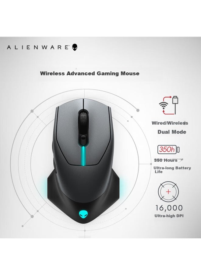 Alienware 610m+520h Mouse And Headset Combo Rgb High-end Gaming Accessories Gift For Boyfriend Valentine's Day Present Black - Image 2