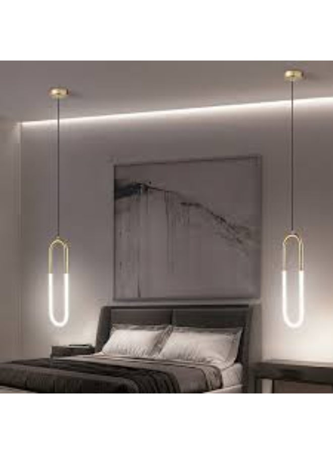 ALMIFTAH أضواء معلقه LED عصرية بسيطة لغرفة النوم، غرفة المعيشة، منطقة الطعام – تصميم حلقة أنيق للأضواء المعلقة، إضاءة دافئة فعالة للطاقة، ارتفاع قابل للتعديل، ديكور منزلي معاصر - Image 1