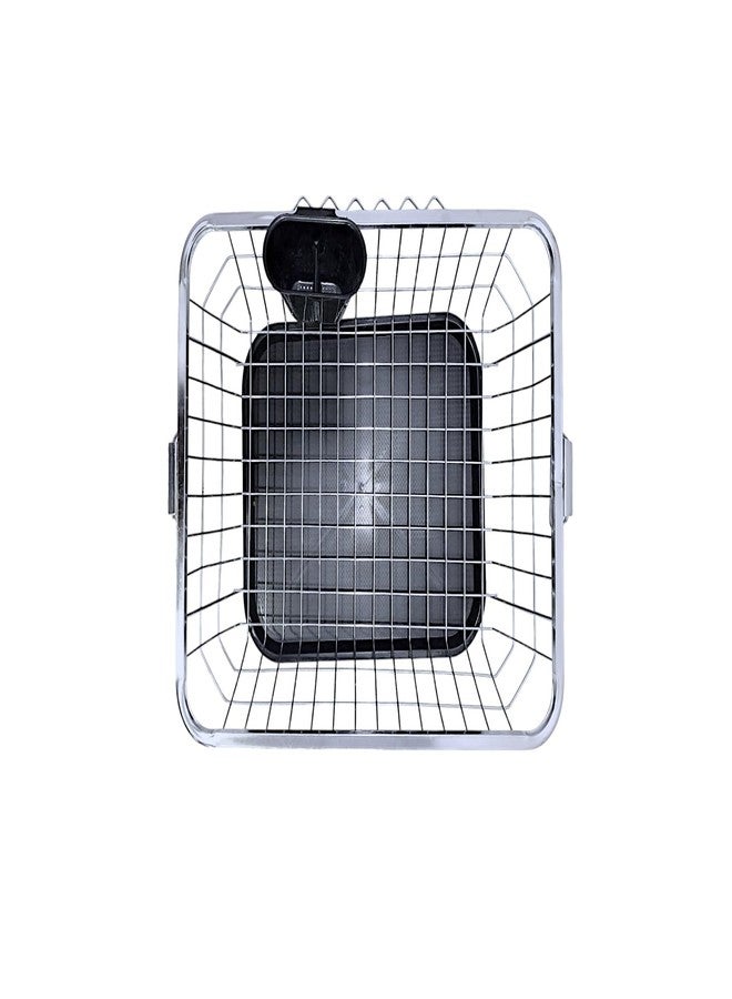 Tinbell Stainless Steel Kitchen Dish Drying Rack with Draining Tray and Spoon Holder, Utensil Basket/Plate Stand/Bartan Basket/Dish Rack, Durable and Rust-Free (Silver) - Image 4