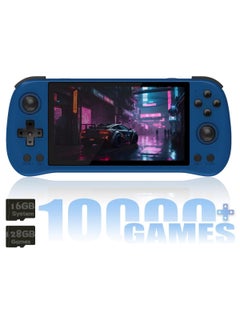 Powkiddy X55 Handheld Game Console 5.5 inch Portable Retro Video Hand-Held Games Consoles Rechargeable RK3566 Hand Held Classic Play System 16GB+128GB (Blue)  - Image 1