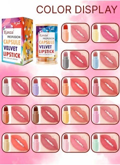Kanza 16 Pieces Mini Matte Lipsticks, Cute Capsule Waterproof Lipsticks Long Lasting Mini Capsules Lipstick Velvet Matte Lipstick Set  - Image 2