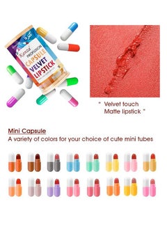 Kanza 16 Pieces Mini Matte Lipsticks, Cute Capsule Waterproof Lipsticks Long Lasting Mini Capsules Lipstick Velvet Matte Lipstick Set  - Image 3