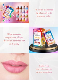 Kanza 16 Pieces Mini Matte Lipsticks, Cute Capsule Waterproof Lipsticks Long Lasting Mini Capsules Lipstick Velvet Matte Lipstick Set  - Image 4