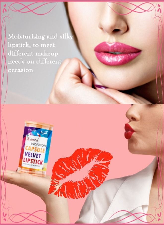 Kanza - 16 Pieces Mini Matte Lipsticks, Cute Capsule Waterproof Lipsticks Long Lasting Mini Capsules Lipstick Velvet Matte Lipstick Set - Image 1