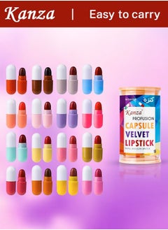 Kanza 16 Pieces Mini Matte Lipsticks, Cute Capsule Waterproof Lipsticks Long Lasting Mini Capsules Lipstick Velvet Matte Lipstick Set  - Image 5