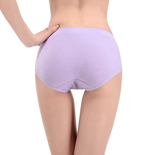 Buankoxy Women's 8 Pack Mid-Rise Stretch Cotton Panties, Assorted Colors(8 Assorted Colors,7) - Image 4
