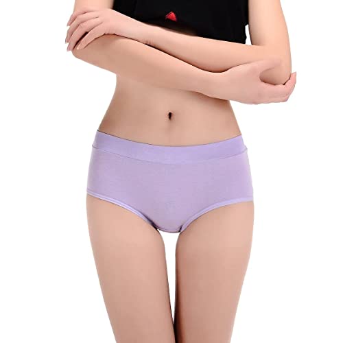 Buankoxy Women's 8 Pack Mid-Rise Stretch Cotton Panties, Assorted Colors(8 Assorted Colors,7) - Image 3