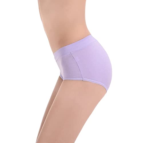 Buankoxy Women's 8 Pack Mid-Rise Stretch Cotton Panties, Assorted Colors(8 Assorted Colors,7) - Image 5