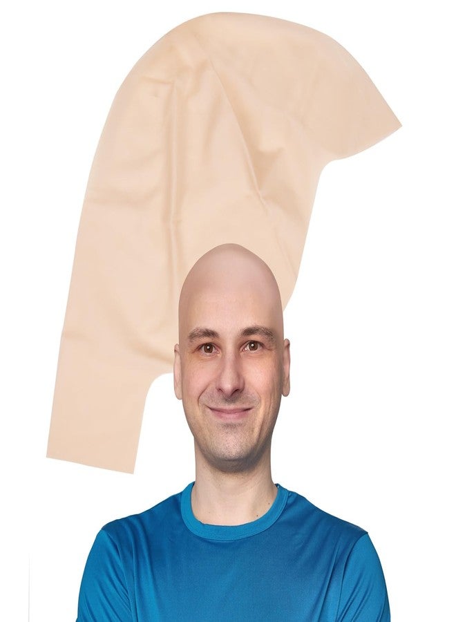 Kangaroo Latex Bald Cap for Adults - Tan Beige Realistic Head Skin Bald Cap Wig for Men and Women - Easter Party Costume Fake Hat - Makeup Accessory for Theatrical, Cosplay and Dress up Apparel - Image 1