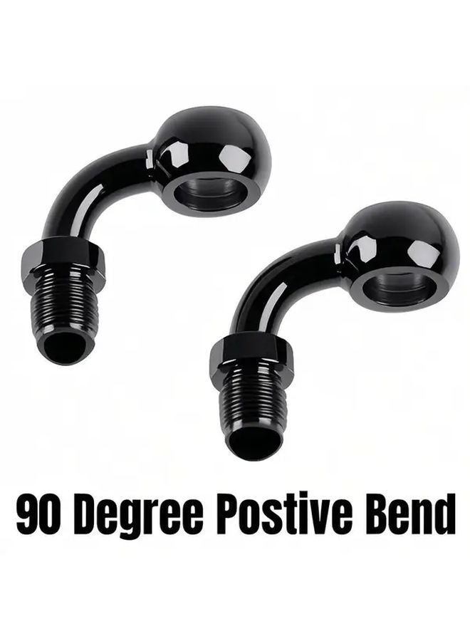 Set of 2 AN3 Banjo Adapters 28 Degree Positive Bending for Motorcycle Hydraulic Oil Pipe - Image 2