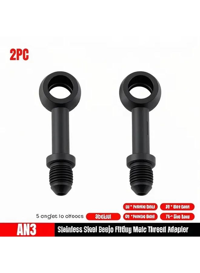 Set of 2 AN3 Banjo Adapters 28 Degree Positive Bending for Motorcycle Hydraulic Oil Pipe - Image 5