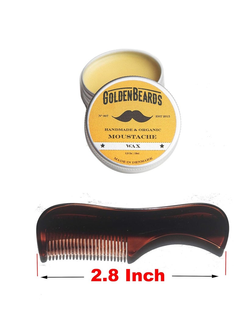 GOLDEN BEARDS Moustache Wax & Small Comb Get the BEST Moustache Wax KIT with a 2.8 inch Comb at BEST Price! Get this combo ordering these two products!  - Image 2
