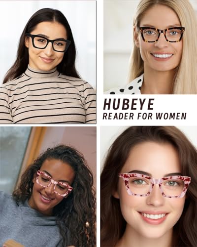 Hubeye Oprah Style Reading Glasses for Women Men Blue Light Blocking Computer Square Readers with Spring Hinge BlackPink TortoiseshellTortoiseshell15 - Image 5