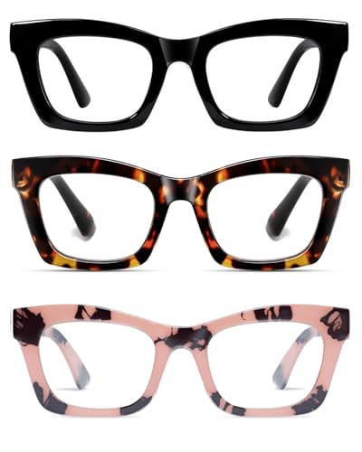 Hubeye Oprah Style Reading Glasses for Women Men Blue Light Blocking Computer Square Readers with Spring Hinge BlackPink TortoiseshellTortoiseshell15 - Image 2