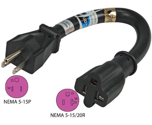 Conntek P515520 NEMA 5-15P to 5-15/20R Extra Heavy Duty Pigtail Adapter, UL Listed - Image 3