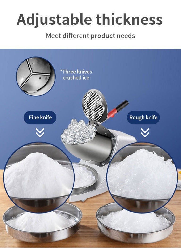 sokany Electric Ice Crusher Machine Electric Shaved Ice Machine Smoothie Machine for Home and Commercial Use 300W, SK-777 (Silver) - Image 3