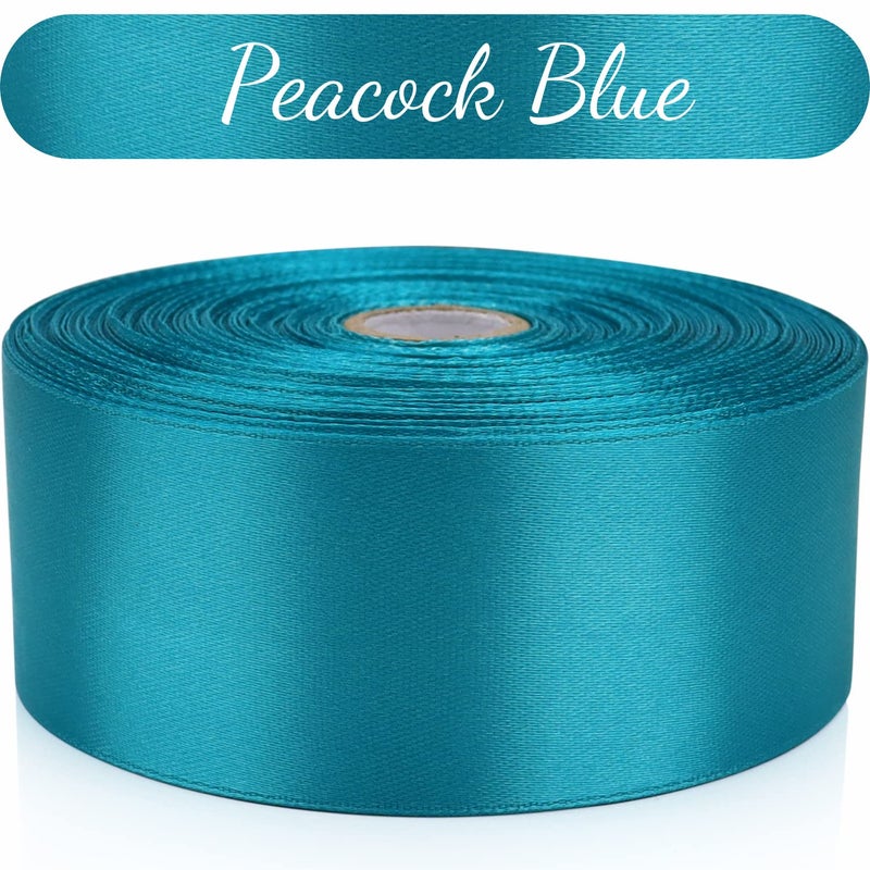 Nsilu 1-1/2 Inch  Peacock Blue Ribbon For Gift Wrapping 50 Yards Perfect Wedding Party Wreath Sewing Diy Hair Accessories Decoration Floral Hair Balloons Other Projects - Image 5
