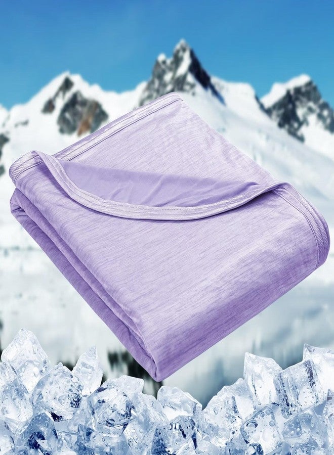 HOMFINE Cooling Blankets for Hot Sleepers - Summer Blanket Thin Lightweight Breathable Soft Double Side Enhanced Cooling for Bed Couch Sofa, Keep Cool for Night Sweats (Purple, 50 x 70 inches) - Image 1