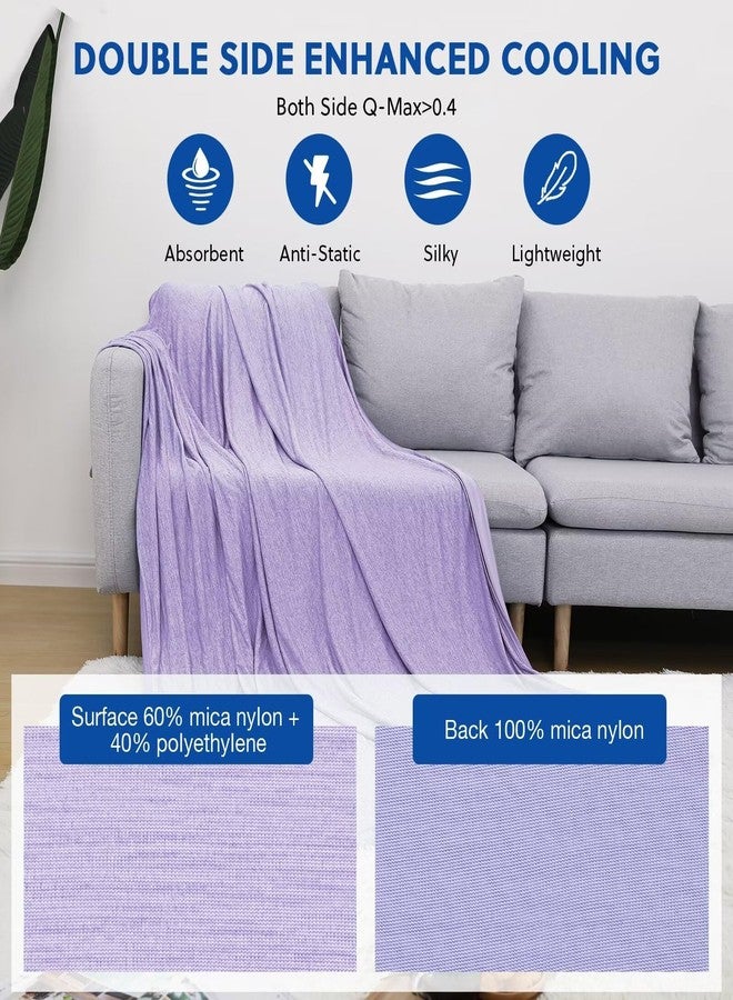 HOMFINE Cooling Blankets for Hot Sleepers - Summer Blanket Thin Lightweight Breathable Soft Double Side Enhanced Cooling for Bed Couch Sofa, Keep Cool for Night Sweats (Purple, 50 x 70 inches) - Image 3