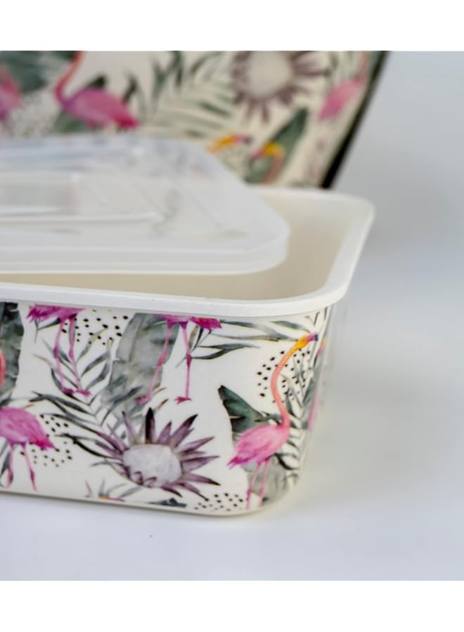 كويزين أرت علبة غداء فلورنسا الصديقة للبيئة من ألياف الخيزران لتخزين الطعام، مقاس 19×14 سم، 800 مل - Image 3