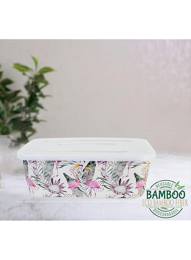كويزين أرت علبة غداء فلورنسا الصديقة للبيئة من ألياف الخيزران لتخزين الطعام، مقاس 19×14 سم، 800 مل - Image 2