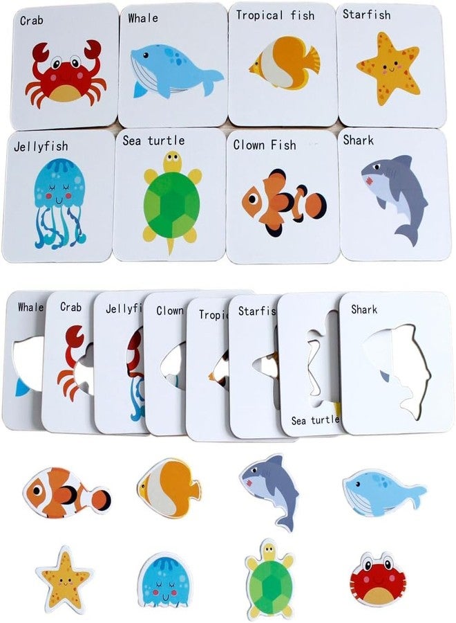 BeFunky Wooden Puzzle Memory Game, Memory & Matching Pairs Card Game, Montessori Educational Toy from 1-3 Years, Perfect for Birthday/Return Gifts (Ocean) - Image 4