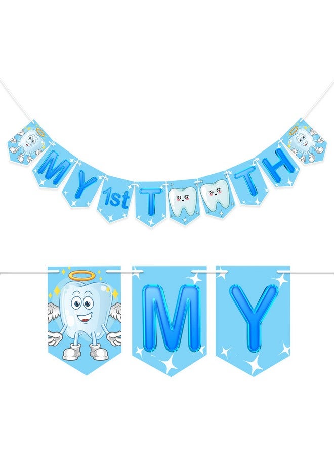 Wobbox My First Tooth Banner, First Tooth Banner, My First Tooth Decoration -Blue (FP4400) - Image 1