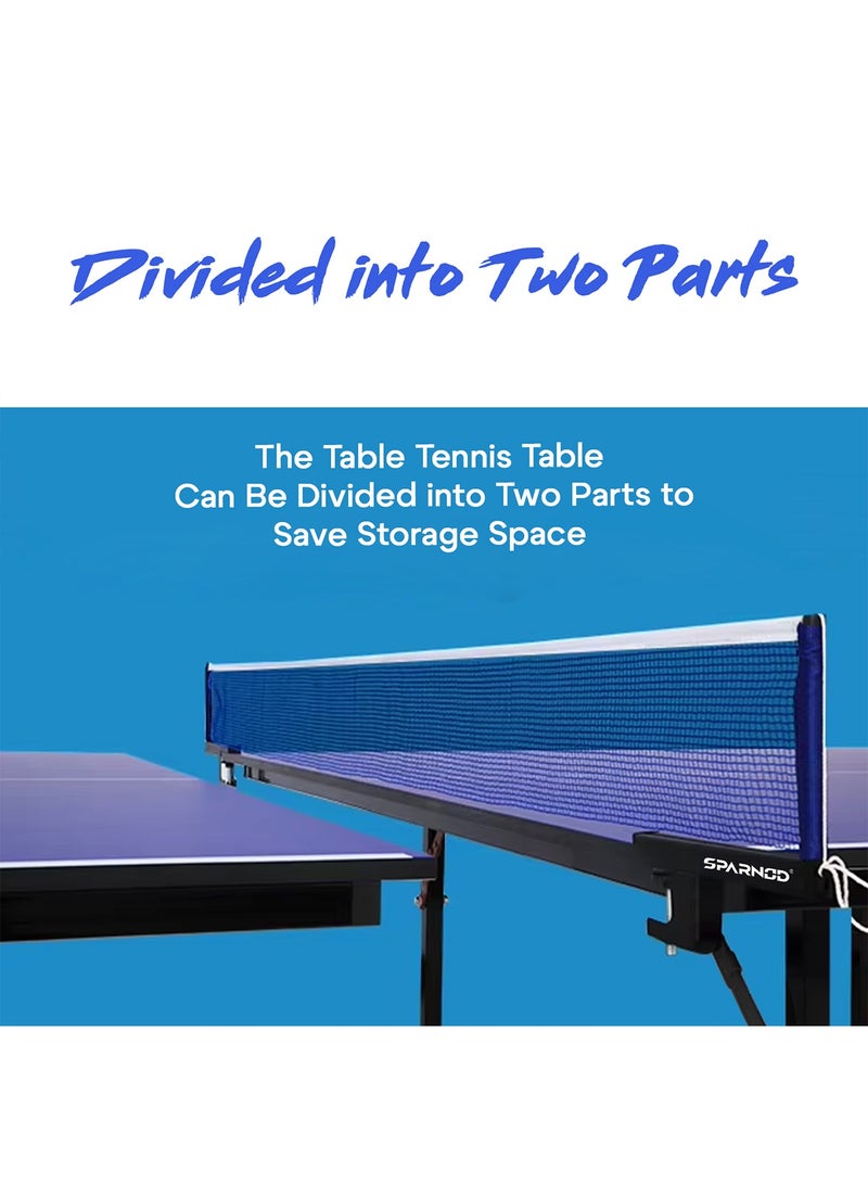 Sparnod Fitness طاولة تنس الطاولة الداخلية STT-12 | سطح MDF بسمك 12 مم مع حماية من الأشعة فوق البنفسجية | إطار فولاذي مقاوم للصدأ | تصميم قابل للطي - Image 3