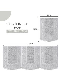 Kuber Industries Kuber Industries Sofa Cover | Net Sofa Slipcover Set | 5 Seater Sofa Cover with Arms for Hall | Couch Sofa Cover Set | Sofa Cover for Hall & Living Room D�cor | Zig Zag Printed | White  - Image 3