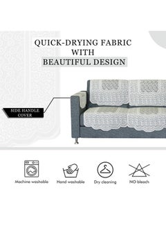 Kuber Industries Kuber Industries Sofa Cover | Net Sofa Slipcover Set | 5 Seater Sofa Cover with Arms for Hall | Couch Sofa Cover Set | Sofa Cover for Hall & Living Room D�cor | Zig Zag Printed | White  - Image 5