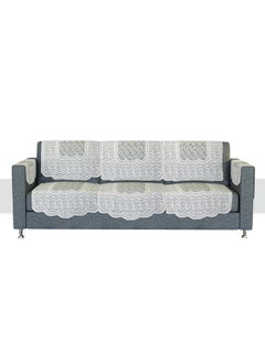 Kuber Industries Kuber Industries Sofa Cover | Net Sofa Slipcover Set | 5 Seater Sofa Cover with Arms for Hall | Couch Sofa Cover Set | Sofa Cover for Hall & Living Room D�cor | Zig Zag Printed | White  - Image 2