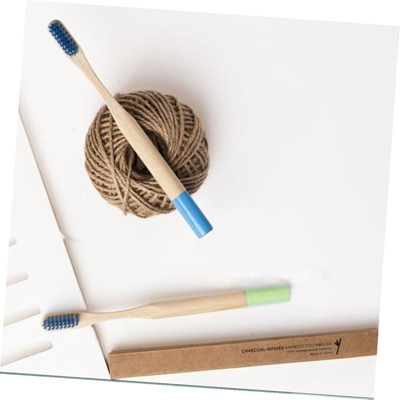 PartyKindom 6PCS Soft Bristles Toothbrushes Colorful Handle Ergonomic Anti Slip Grip Biodegradable - Image 5