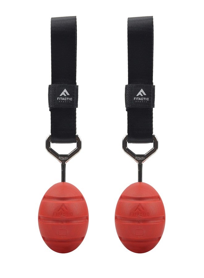FITactic 3 Inches Groove Rock Climbing Solid Training Cannonball Bomb Power Pull Up Ball Hold Grips for Straps for Finger, Forearm, Biceps, Back Muscles, Sports, Race (2 Balls, Red Groove 3 Inches) - Image 1