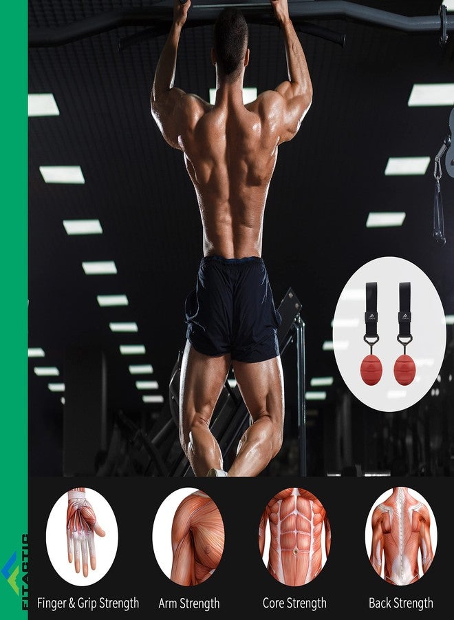 FITactic 3 Inches Groove Rock Climbing Solid Training Cannonball Bomb Power Pull Up Ball Hold Grips for Straps for Finger, Forearm, Biceps, Back Muscles, Sports, Race (2 Balls, Red Groove 3 Inches) - Image 2