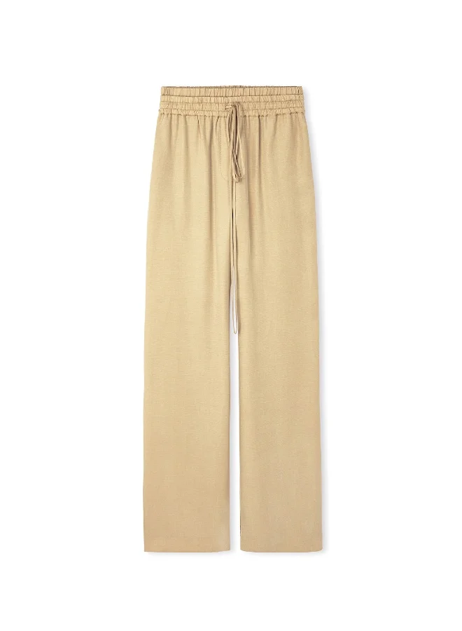 Wide-Leg Trousers With Double Waistband
