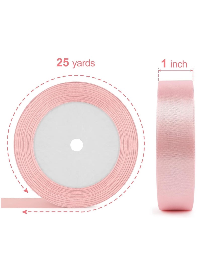 Sadaf Satin Ribbon 1 Inch Wide For Crafts, Wrapping And Decoration Pink - Image 2