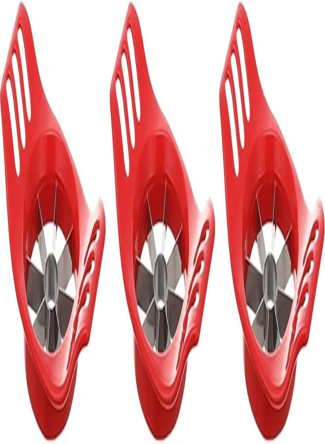 Generic Stainless Steel Apple Cutter With Plastic Handles Set Of 3 Pieces - Red 