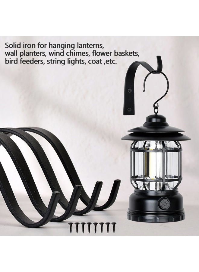 onsogi 4 Inch Iron Wall Hooks for Plant Hanger Bracket Indoor Outdoor, Wall Mount Rustic Decor for Light, Lanterns Fence, Bird Feeders, Wind Chimes - Image 2