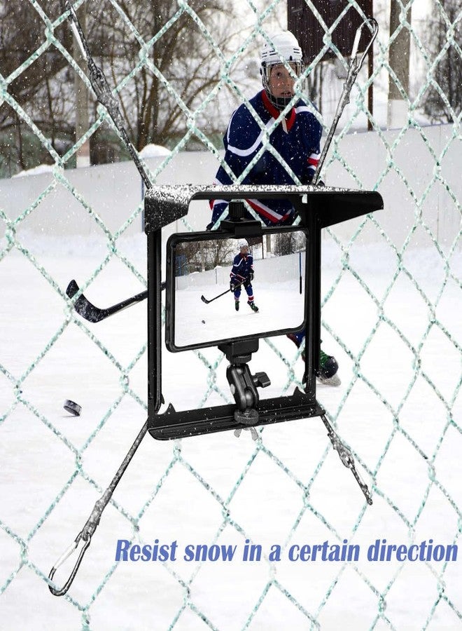 BUMOVE حامل هاتف BUMOVE مع ظل، مجموعة تثبيت لحامل الهواتف لـ iPhone، Mevo Start، GoPro وكاميرات الحركة الأخرى، لتسجيل مباريات البيسبول، الهوكي، سوفتبول والتنس (أسود) - Image 2