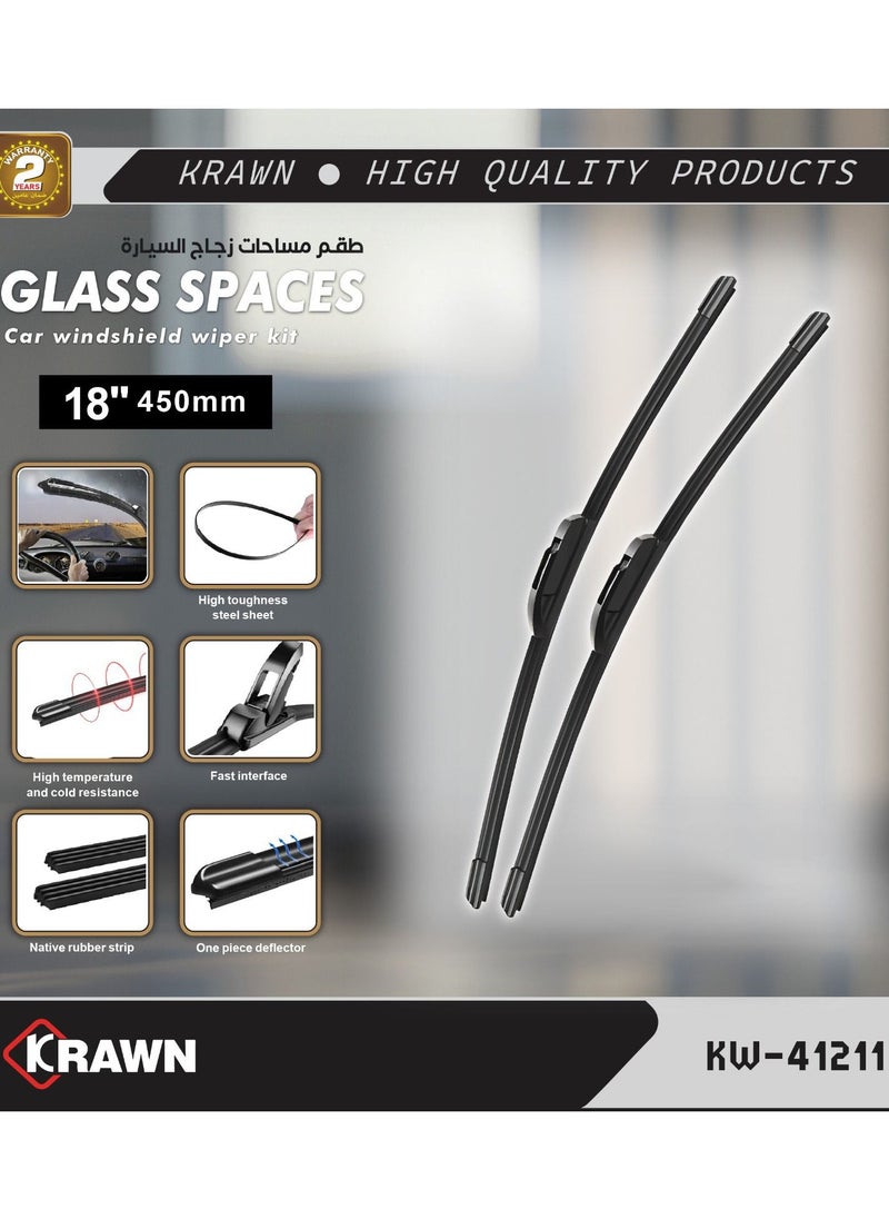 KRAWN - Replacement Windshield Wiper Kit 18" 450mm - Image 1