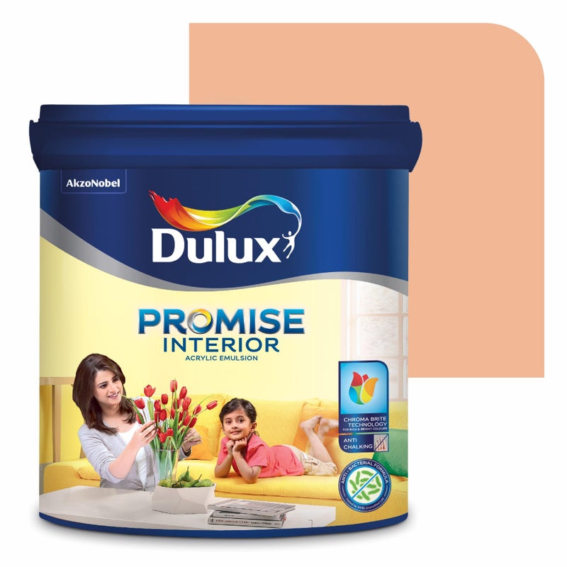 Dulux Promise Interior Emulsion Paint (1L, Peach Swirl) | Wall paint with Chroma Brite Technology for brighter longer-lasting colors | Rich finish | Anti-chalk | Water-based | 3-year warranty - Image 4