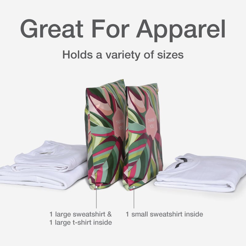 Quality Park Thank You Poly Mailers, 10 x13 Inch Shipping Envelopes, 100 Pack, Self Seal, Waterproof Shipping Bags for Clothing, Leaf (QUA89300) - Image 4