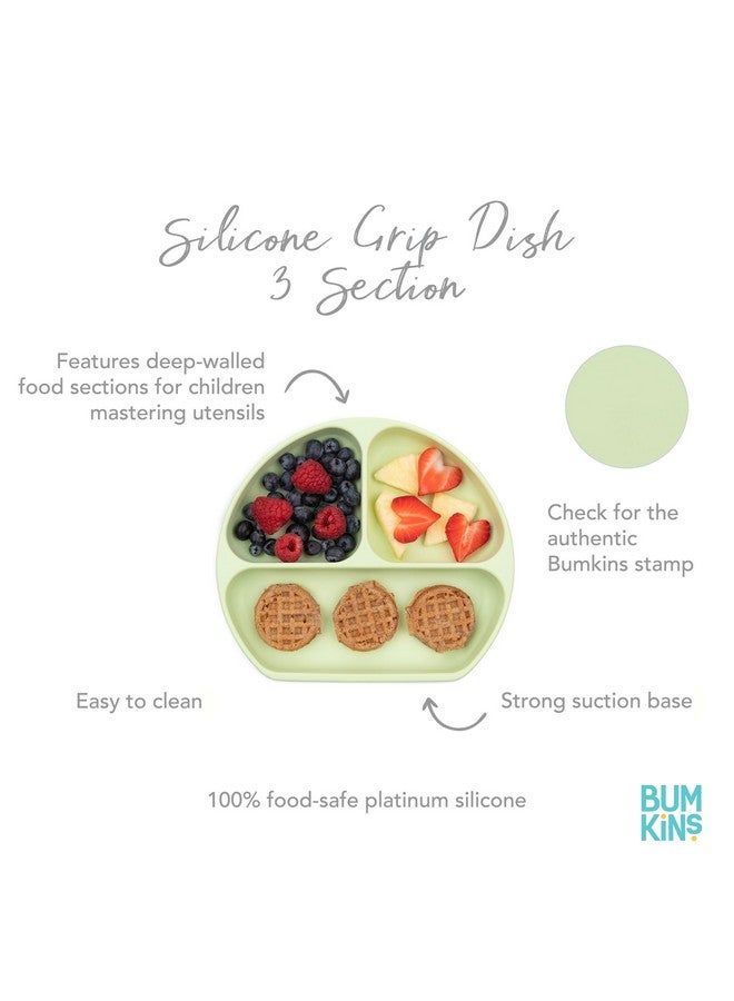 BUMKiNs Toddler And Baby Suction Plate, Silicone Divided Grip Dish For Babies And Kids, Baby Led Weaning, Children Feeding Supplies, Non Skid Bottom, Platinum Silicone, 6 Months Up, Lavender And Pink - Image 4
